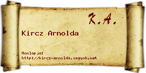 Kircz Arnolda névjegykártya